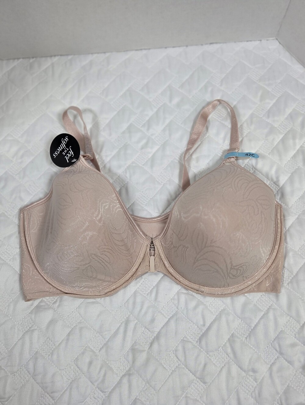 Bali Shaping Bra Comfort Revolution Front Close Smoothing Underwre Foam 42C Nude
